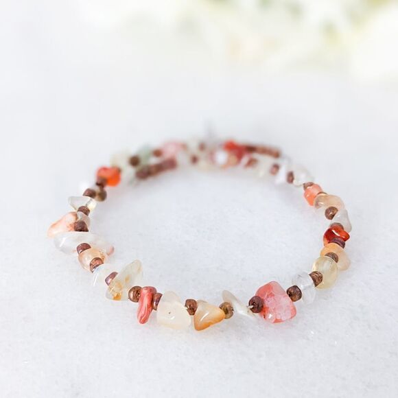 Beaded Stone Multicolored Crystal Bracelet - Picture 1 of 3
